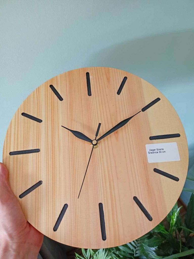 Nowy Drewniany Zegar Ścienny Wiszący Cichy Do Salonu Na Ścianę 30cm