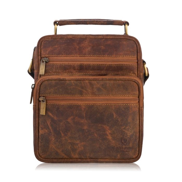 vintage saszetka męska do ręki skórzana paolo peruzzi t-28-hbr