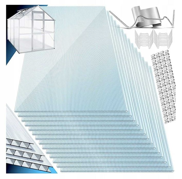 Płyty poliwęglanowe dwukomorowe wielowarstwowe odporne na UV szklarnia