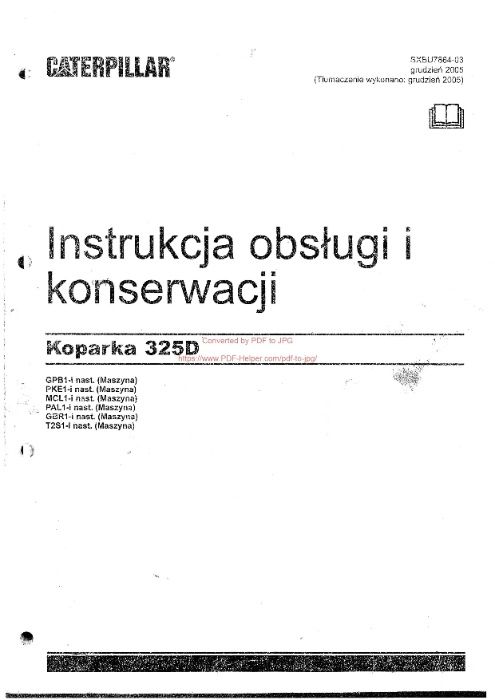 Instrukcja obsługi i konserwacji CAT 325D