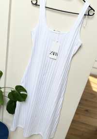Sukienka Zara S nowa biała bawełna