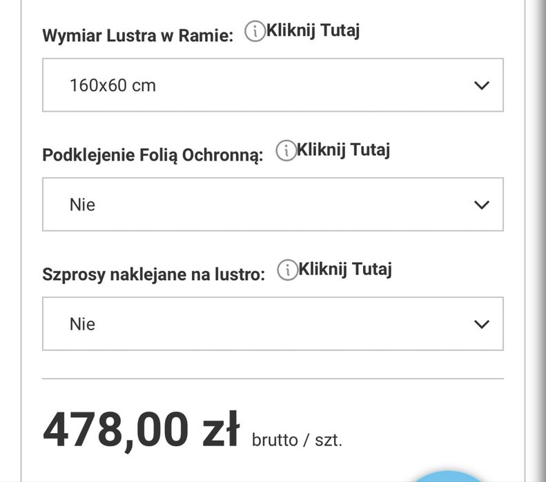 Lustro -nowe 160x60