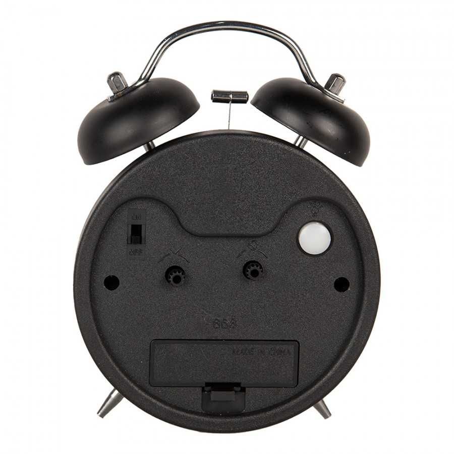 Budzik Zegar metalowy czarny  6AC0031Z