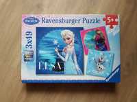 Puzzle Ravensburger 3x49 elementów Disney Frozen Elsa Anna Olaf wiek5+