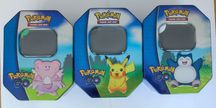 Pokemon zestaw trzech pustych puszek