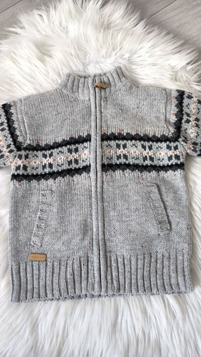 Sweterek sweter chłopiec chłopięcy 104 szary zapinany zimowy Reserved