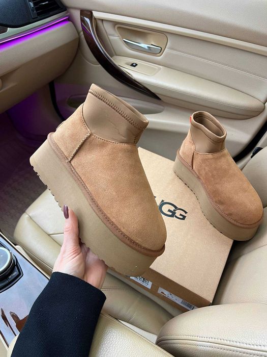 Женские сапоги UGG Classic Mini Dipper Chestnut 36-41 Натур Замша! Топ