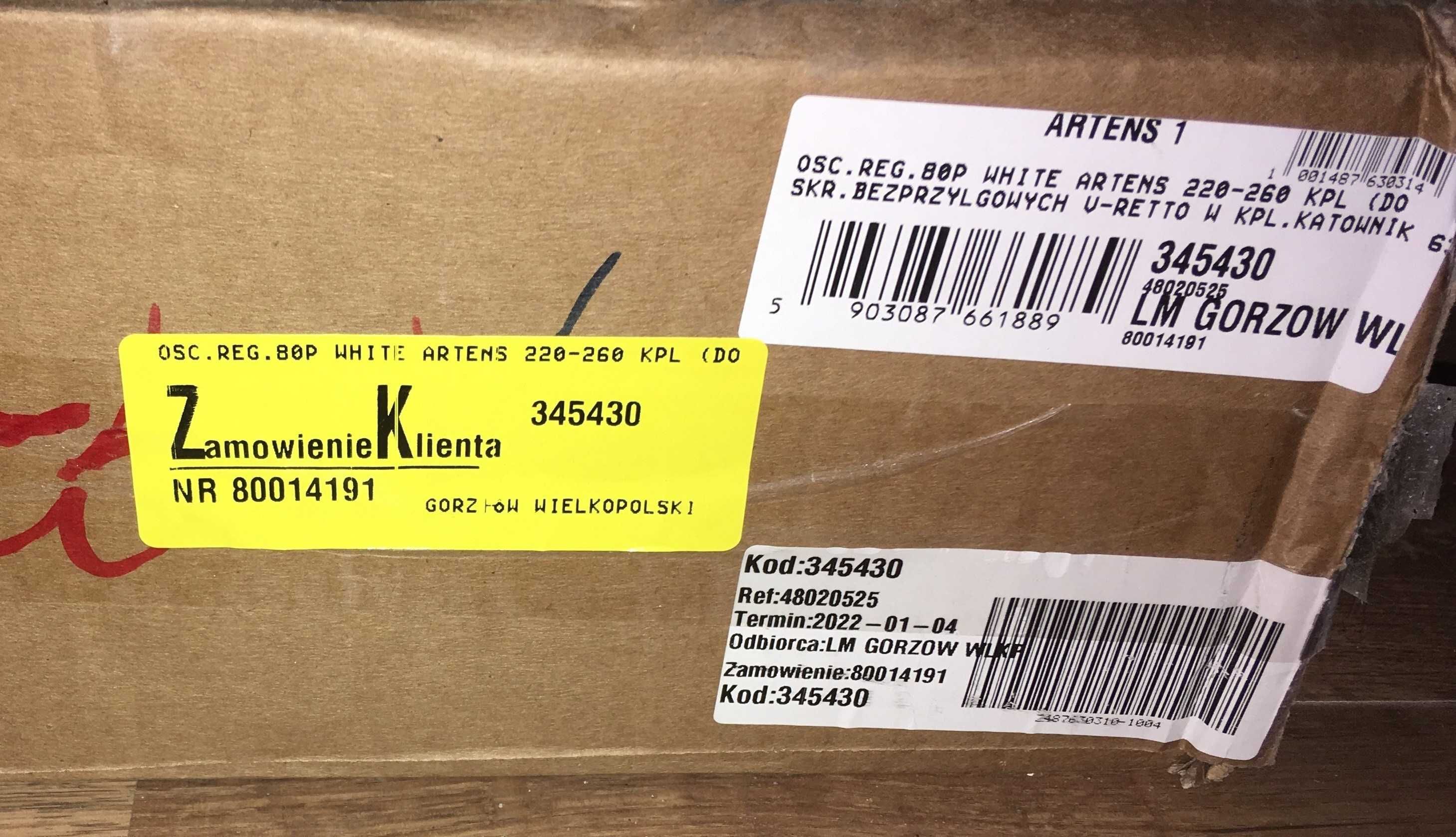 Ościeżnica 80P regulowana 220-260 bezprzylgowa Artens V-Retto