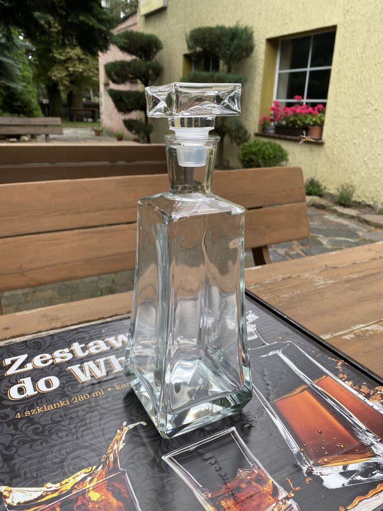 NOWA Karafka do whisky whiskey 0,7l ciężka kryształowa