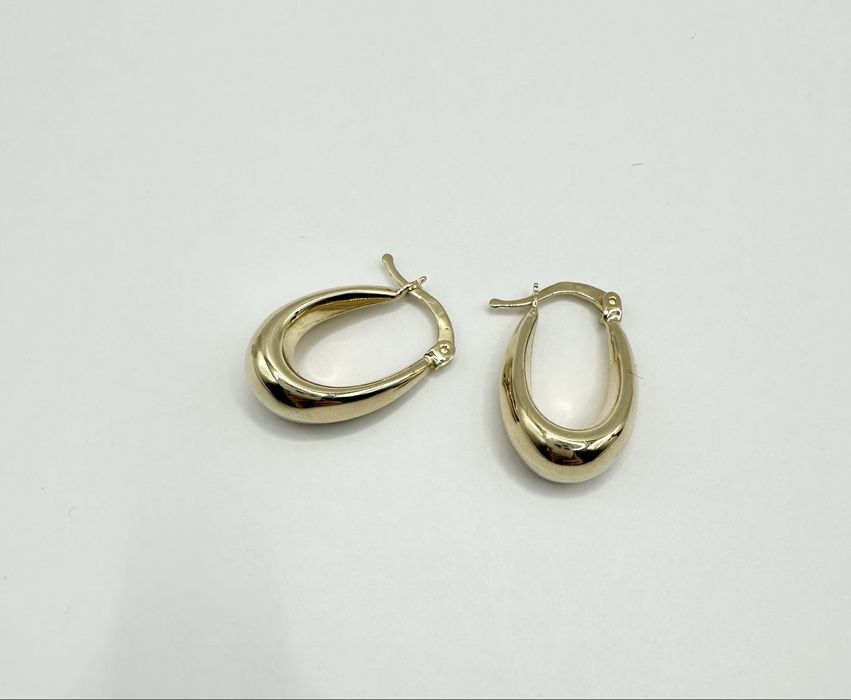 Złote Kolczyki Krople/Łezki Owalne Pr.585 NOWE !