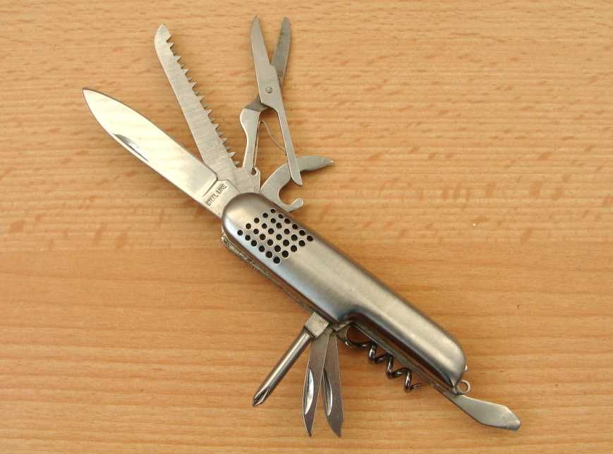 Нож швейцарский раскладной многофункциональный - нержавейка