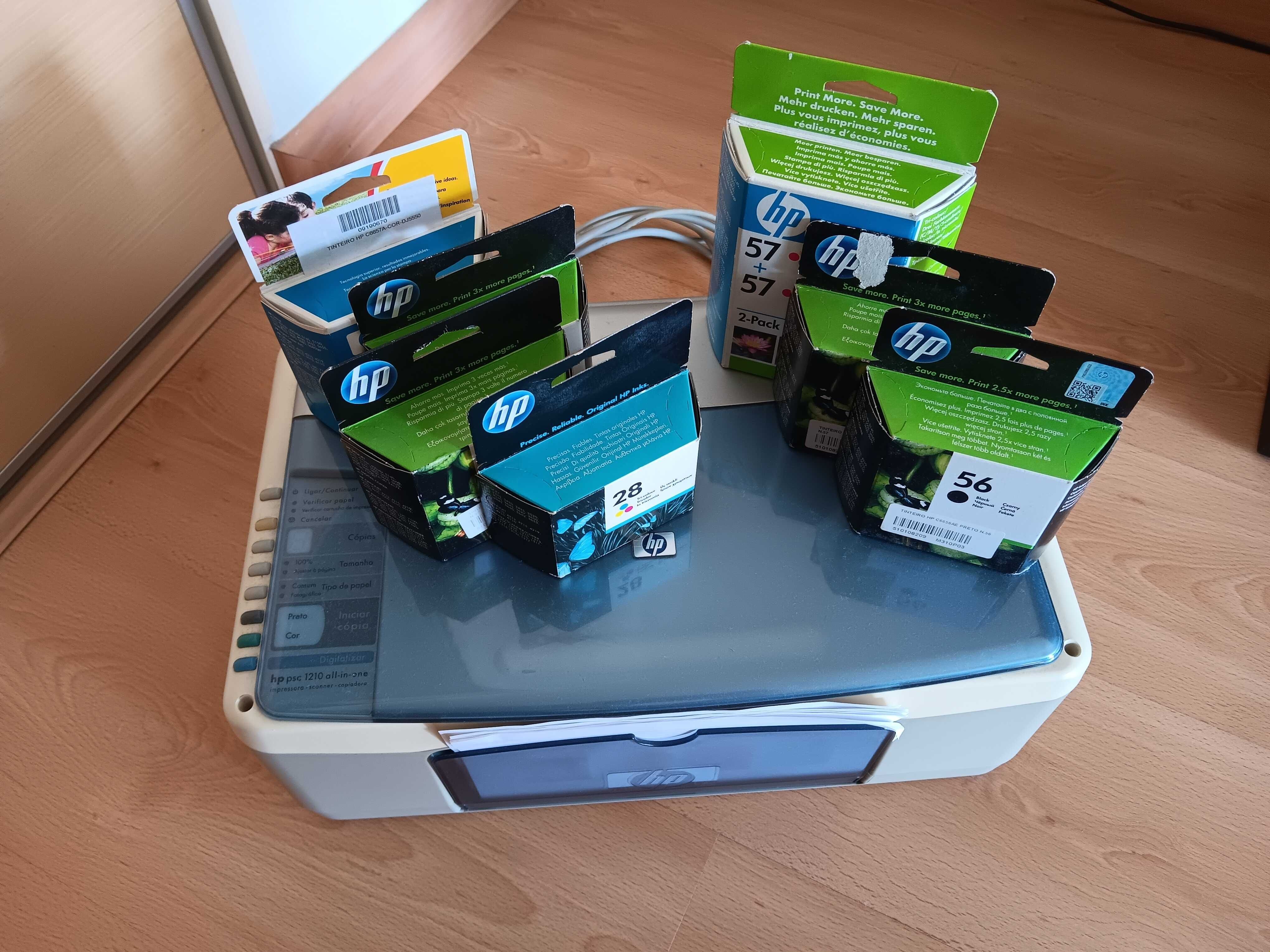 HP psc 1210 all-in-one + 6 tinteiros NOVOS