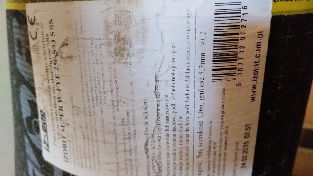 Papa termozgrzewalną  podkładowa i nawierzchniowa