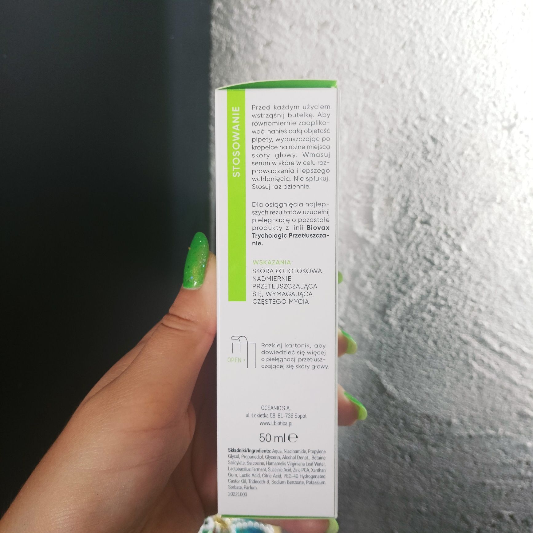 Biovax trychologic serum do skóry głowy przetłuszczanie oceanic 50 ml