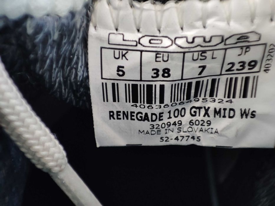 ОРИГІНАЛ100%!! Черевики Lowa Renegade 100 Mid GORE-TEX 320949 6029