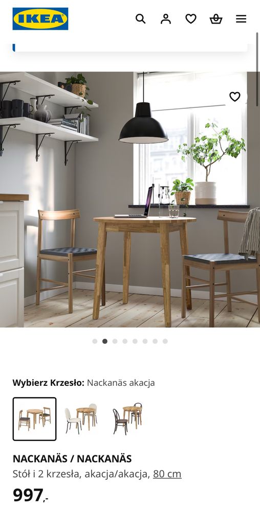 Okrągły drewniany stół ikea NACKANÄS