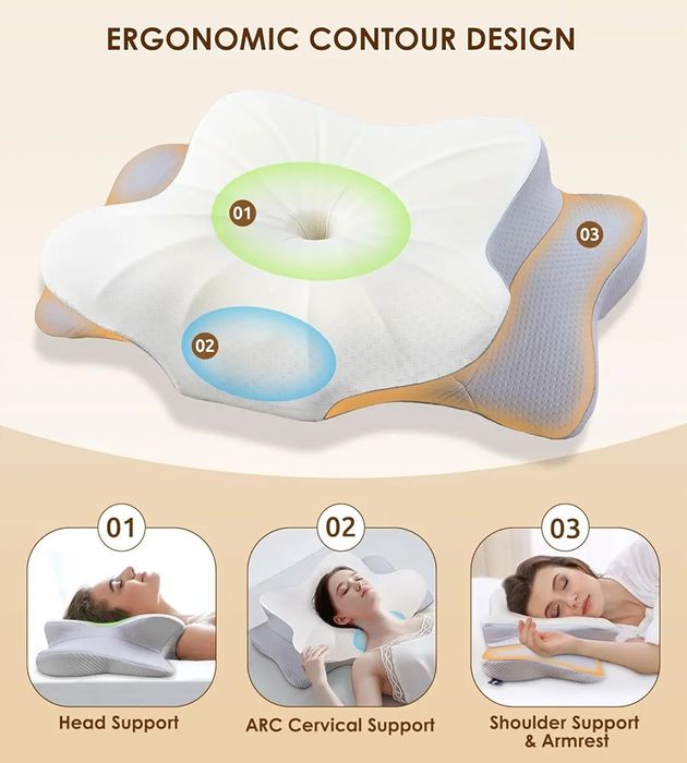 Poduszka ortopedyczna na szyję i ramiona, ergonomiczna