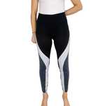 Czarno-szare legginsy sportowe z kontrastowymi panelami M 38 H&M