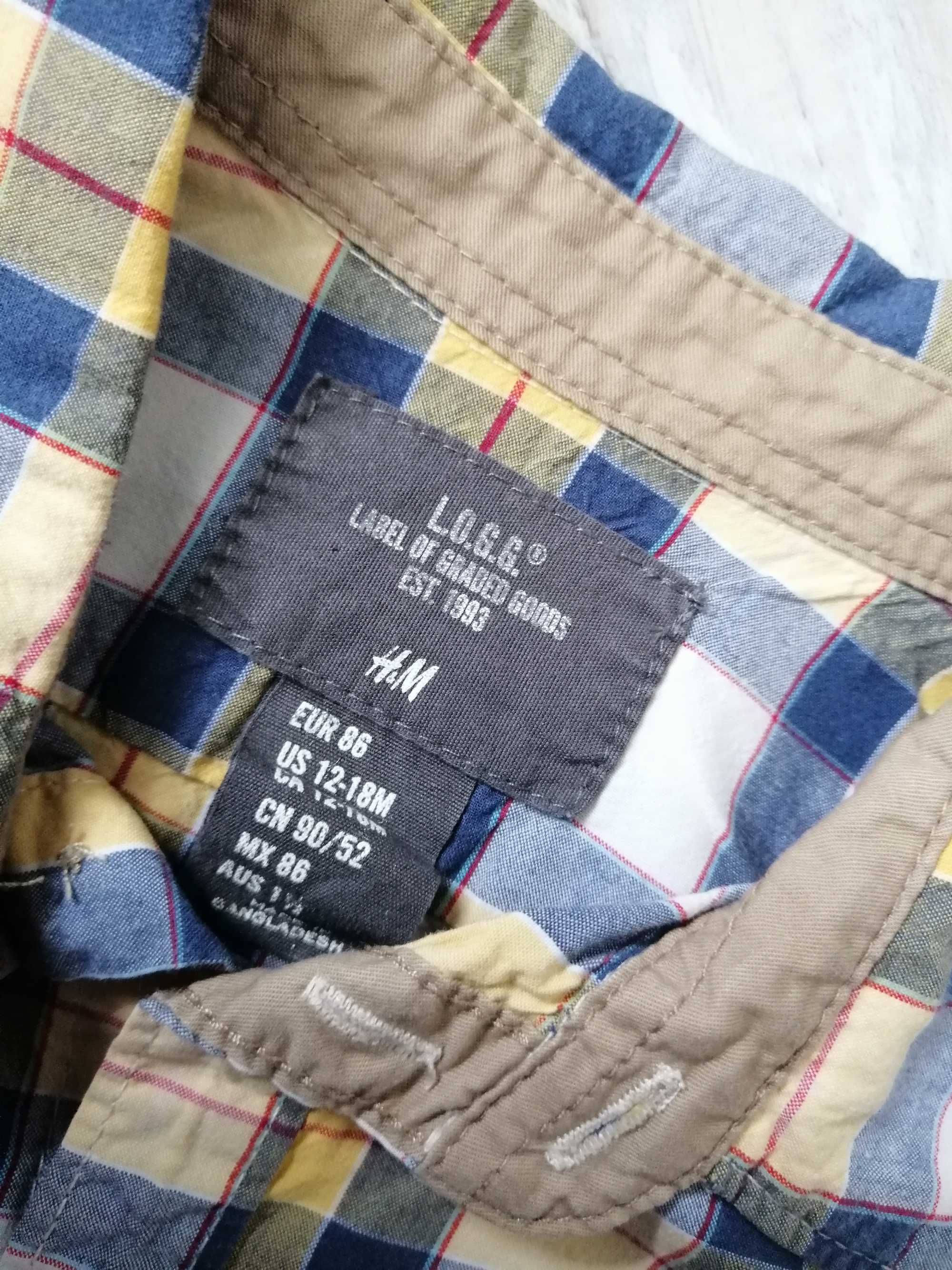 Koszula H&M r. 86 w kratę