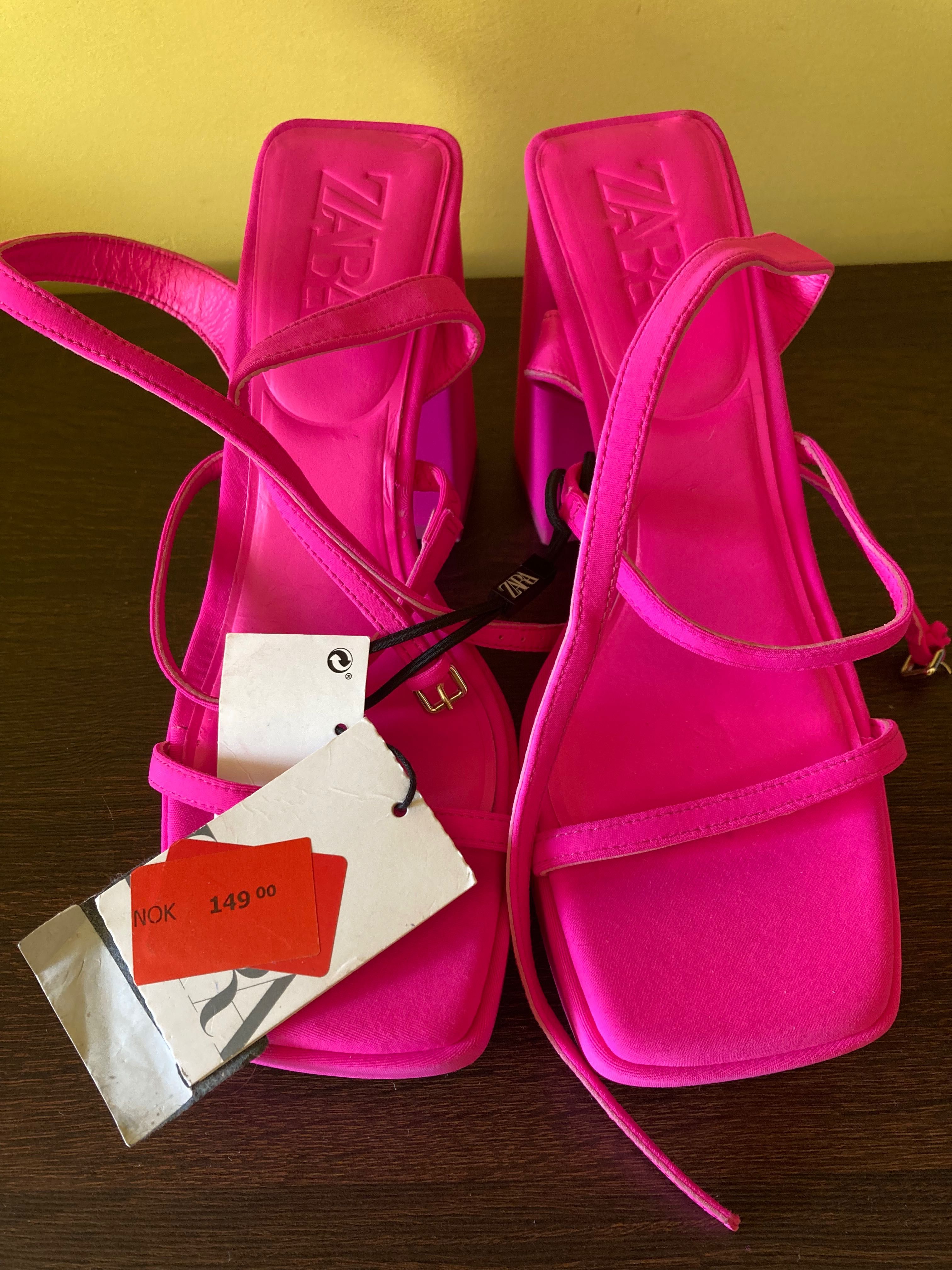 Sandały Zara 37 rozmiar, wkładka-23,5 cm, obcas-10 cm, nowe