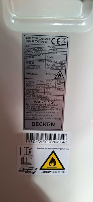 Ar Condicionado Portátil Becken