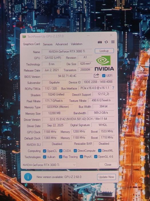 RTX 3080 ti 12 gb GIGABYTE gaming OC