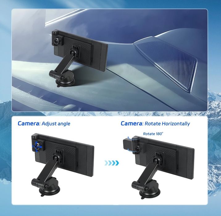 Autoradio portátil 9" CARPLAY Android Auto Cámara DVR rotativa 4K novo