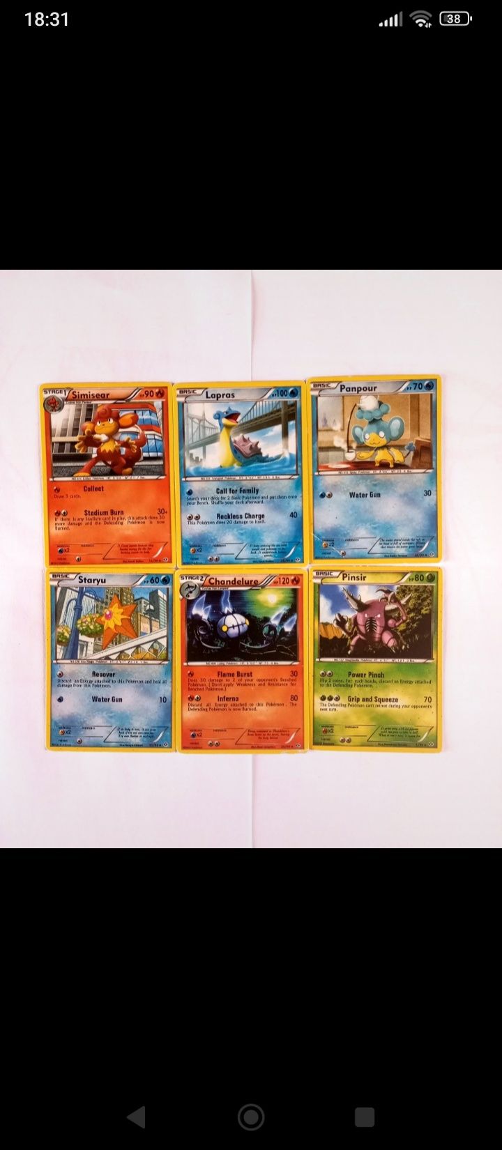 6 cartas pokemon