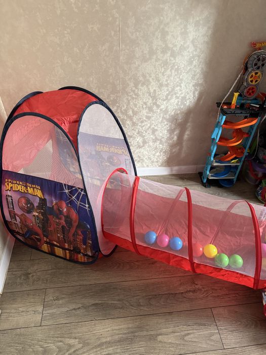 Детская игровая палатка манеж с тоннелем человек-паук ігровий намет