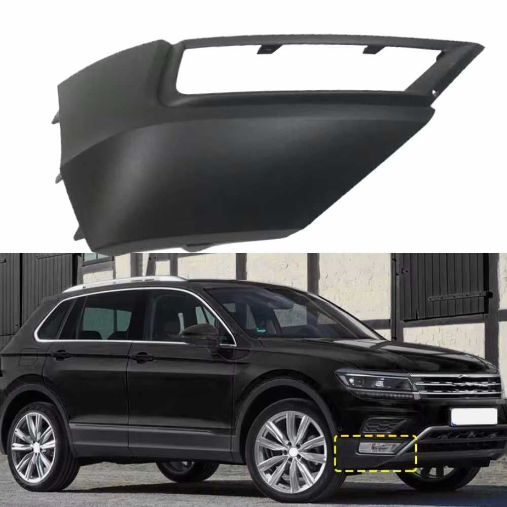 Заглушка решетка накладка ПТФ в бампер Тигуан 2 Tiguan рамка