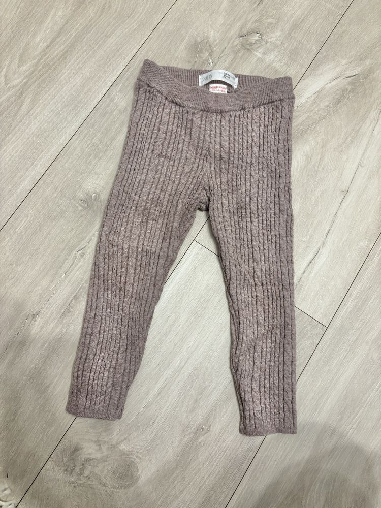 legginsy Zara dzianinowe sweterkowe 92