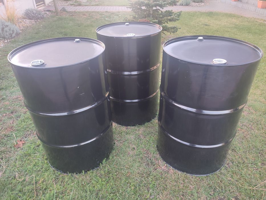 Beczka metalowa 200l czarna