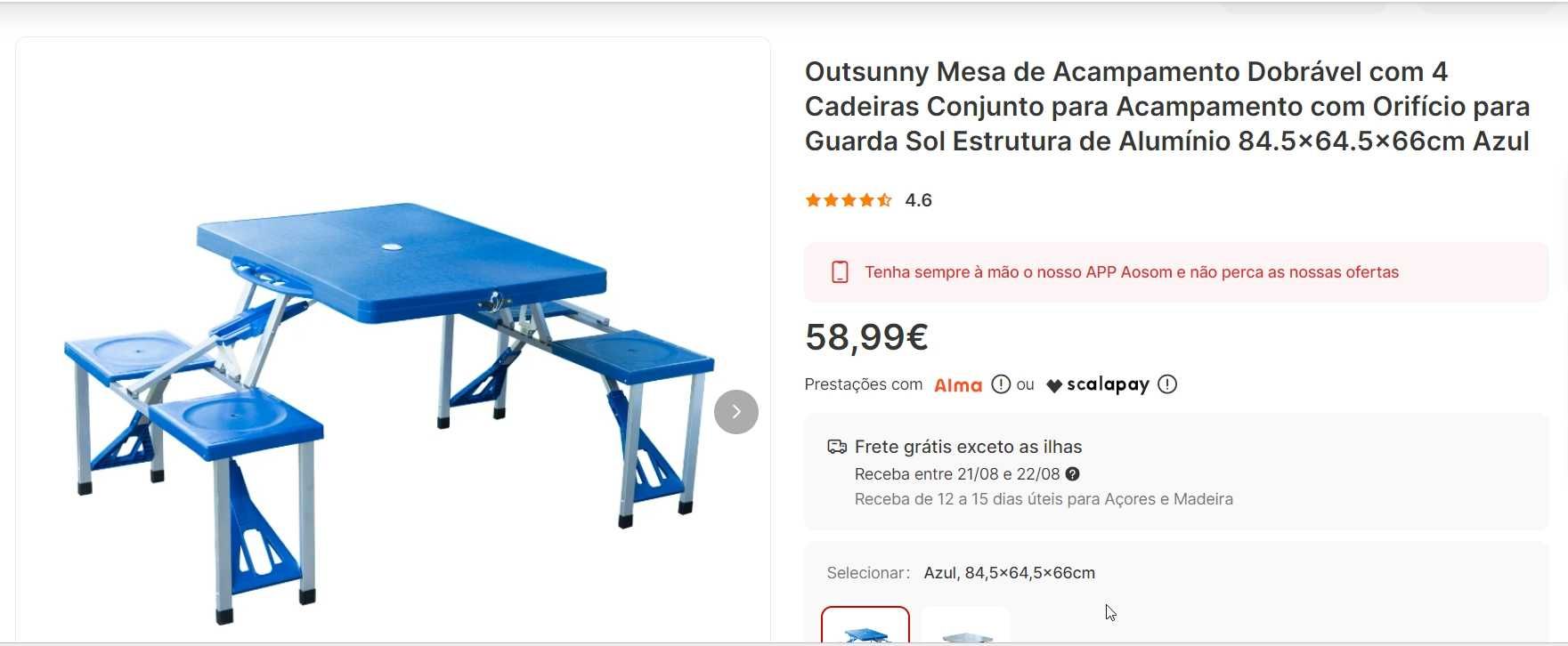 Mal com mesa e cadeiras dobrável