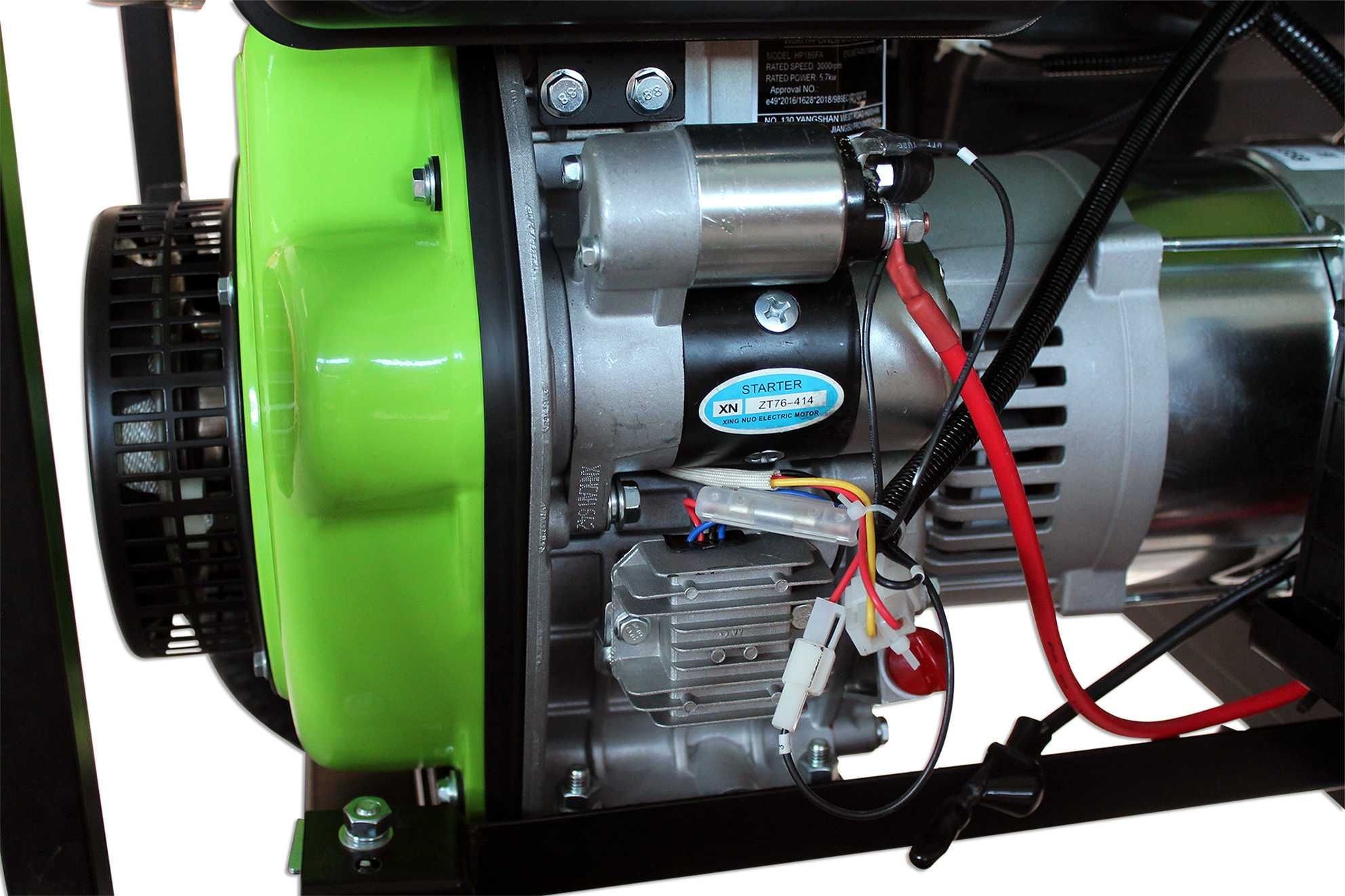 Generator Agregat Prądu AVR Diesel 6,5kW 230/400V e-start szarpak koła