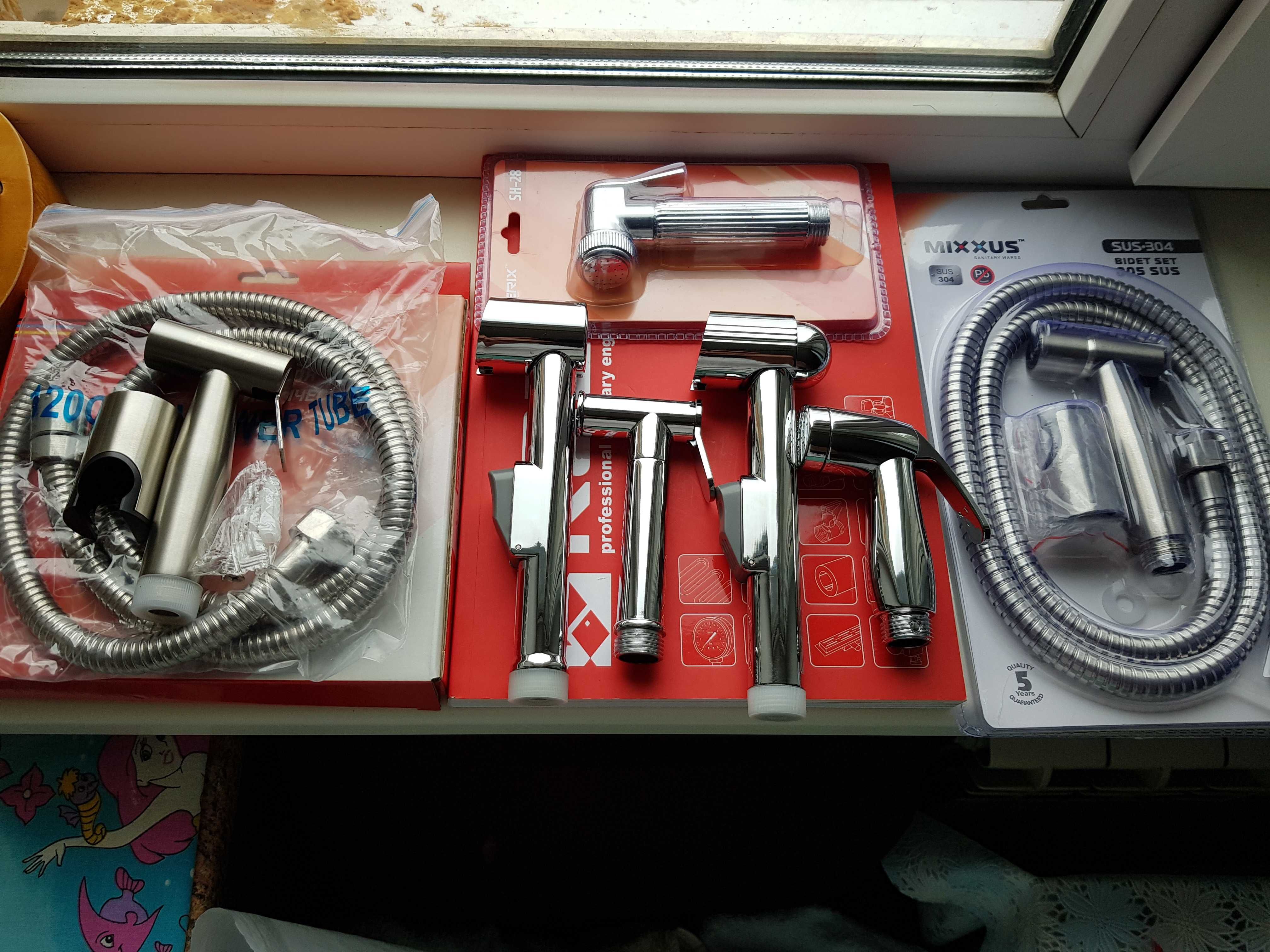 Лейка гигиеническая для биде или набор ZERIX,MIXXUS BIDET SET-005 SUS