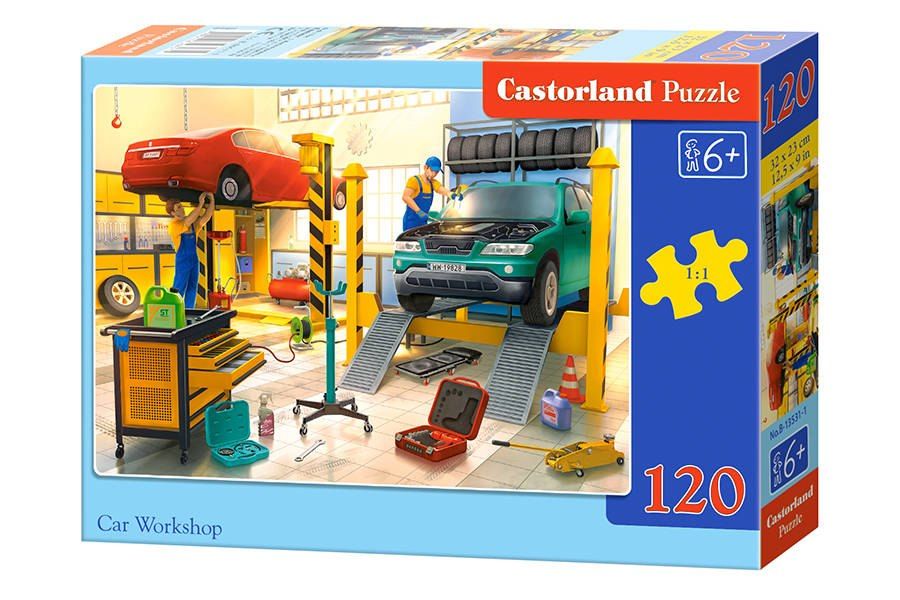 Puzzle dla dzieci bajkowe bajki  120-elementów Car Workshop