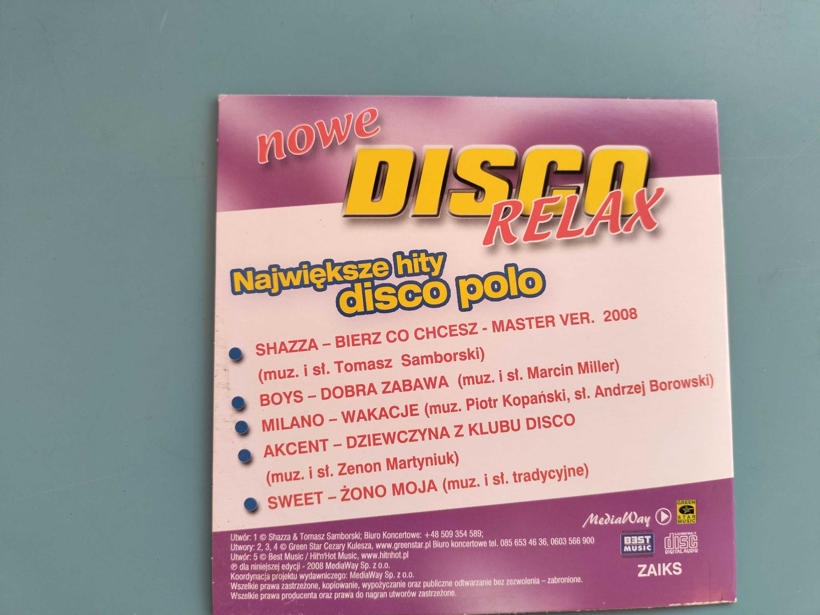 płyta cd Disco Relax cz 7 SHAZZA AKCENT BOYS