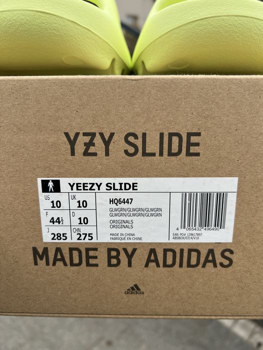 Adidas Yeezy Slide Green Glow klapki limonkowe zielone 44.5