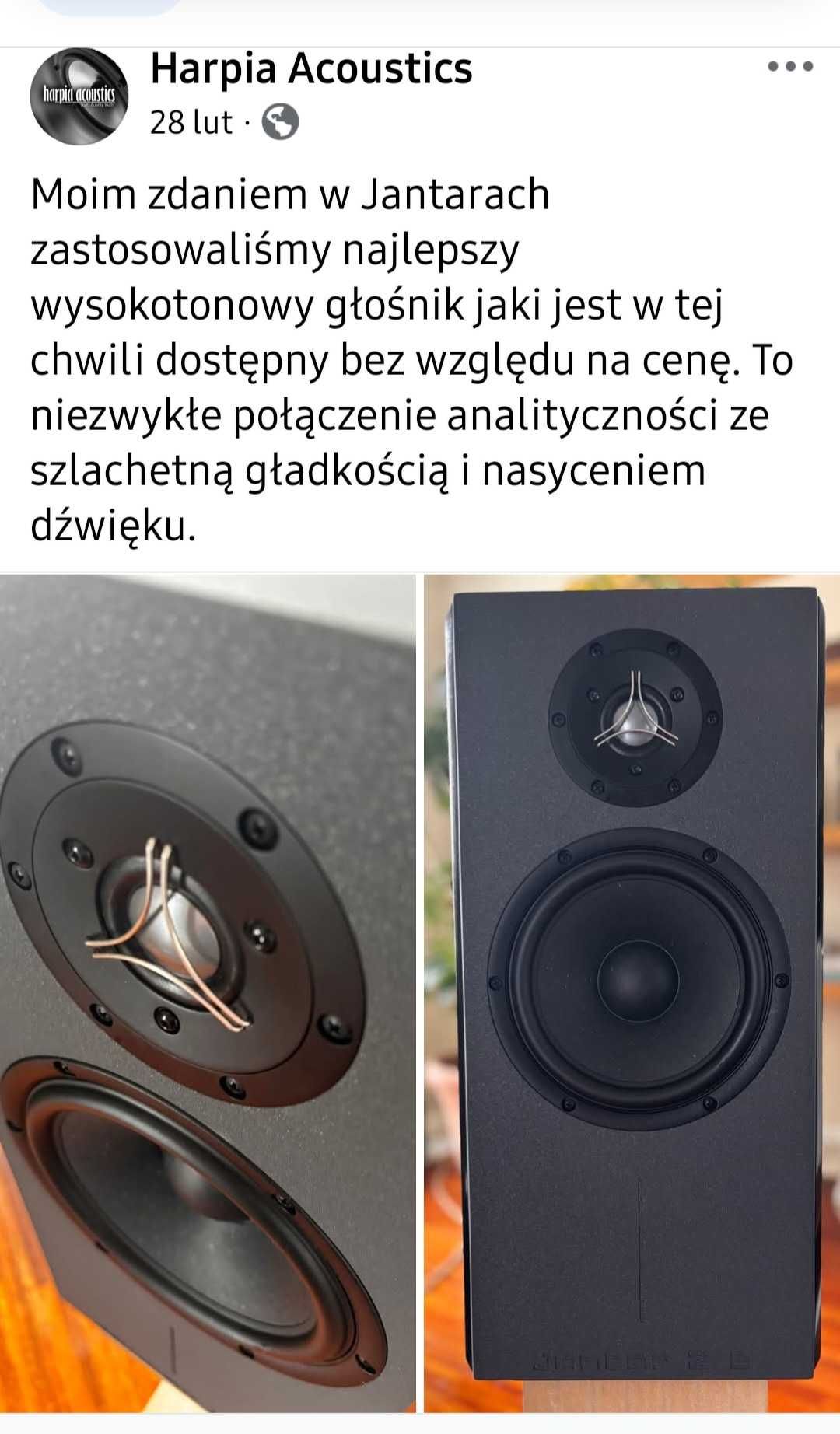 Harpia Acoustics - roczne flagowe Jantary, 2 lata gwarancji