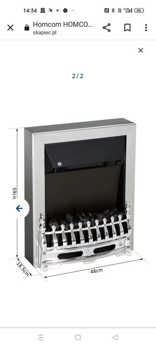 Nowy kominek elektryczny Glamour srebrny