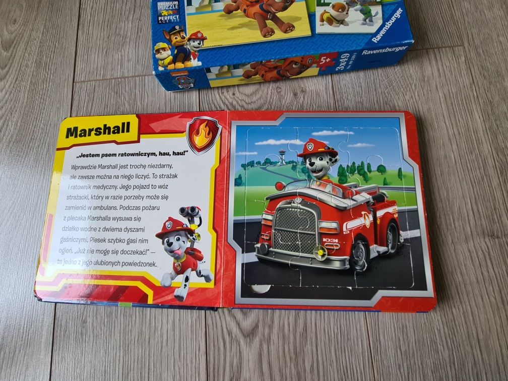 Puzzle Psi Patrol 3x49szt oraz książka z puzzlami