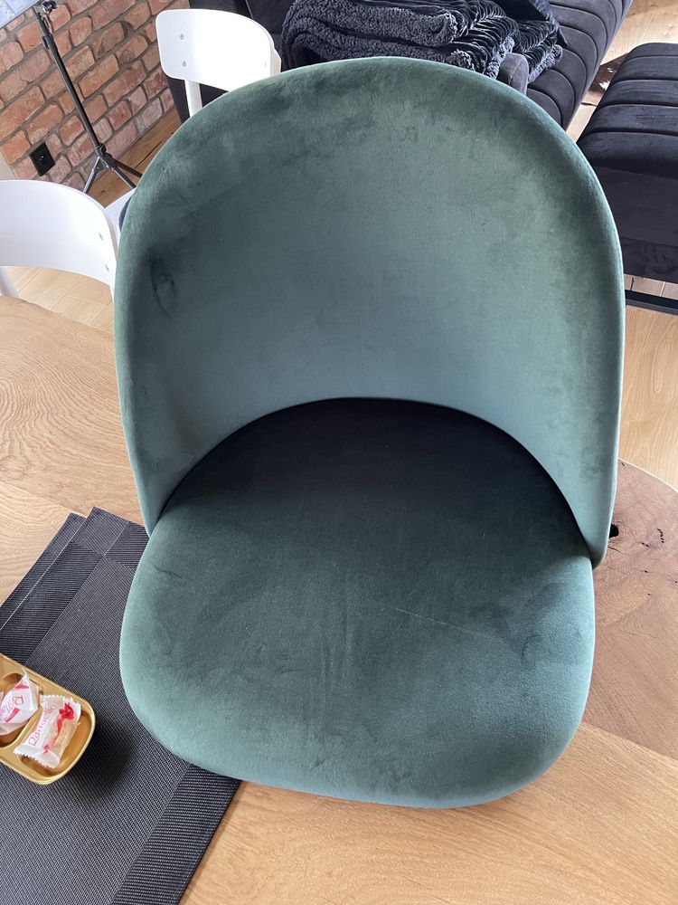 Krzesła 4szt Mystere Chair metal gold velvet dark green