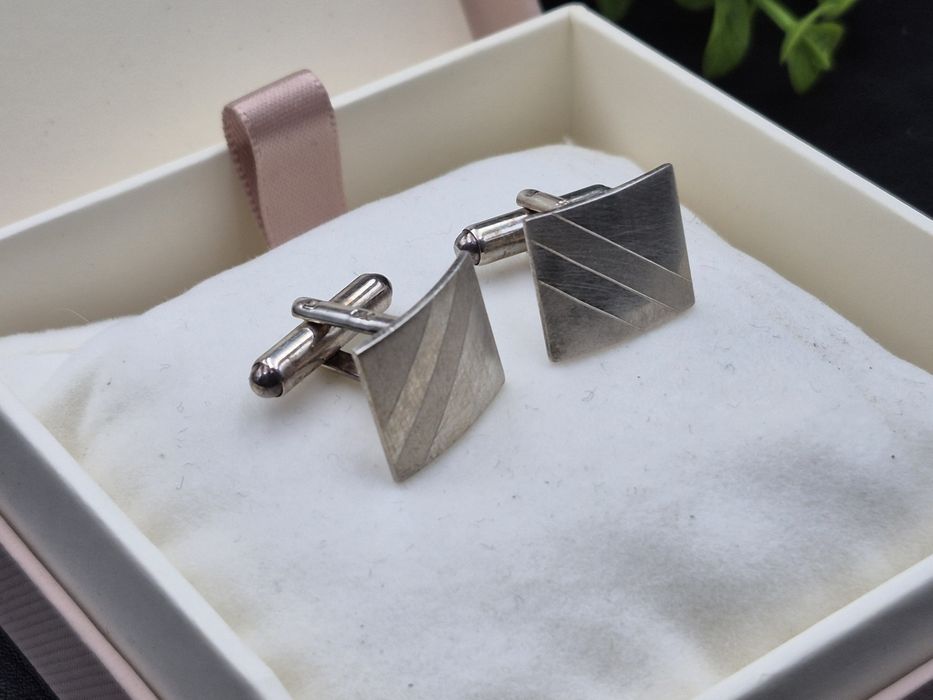 Srebro 925 srebrne spinki do mankietów koszuli