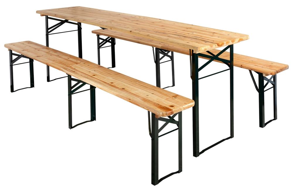 Zestaw ogrodowy stalowo-drewniany LAGER stół + 2 ławki 220 cm