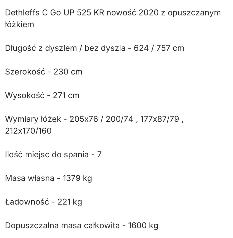 Przyczepa Dethleffs C GO UP
