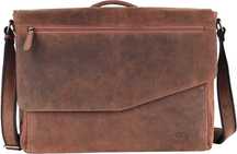 TUSC Triton skórzana torba na laptopa 15,6" orzech nowa elegancka