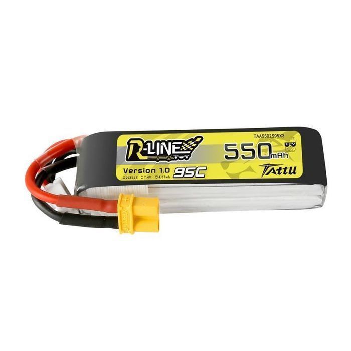 Akumulator Tattu R-Line 550Mah 7.4V 95C 2S1P Xt30