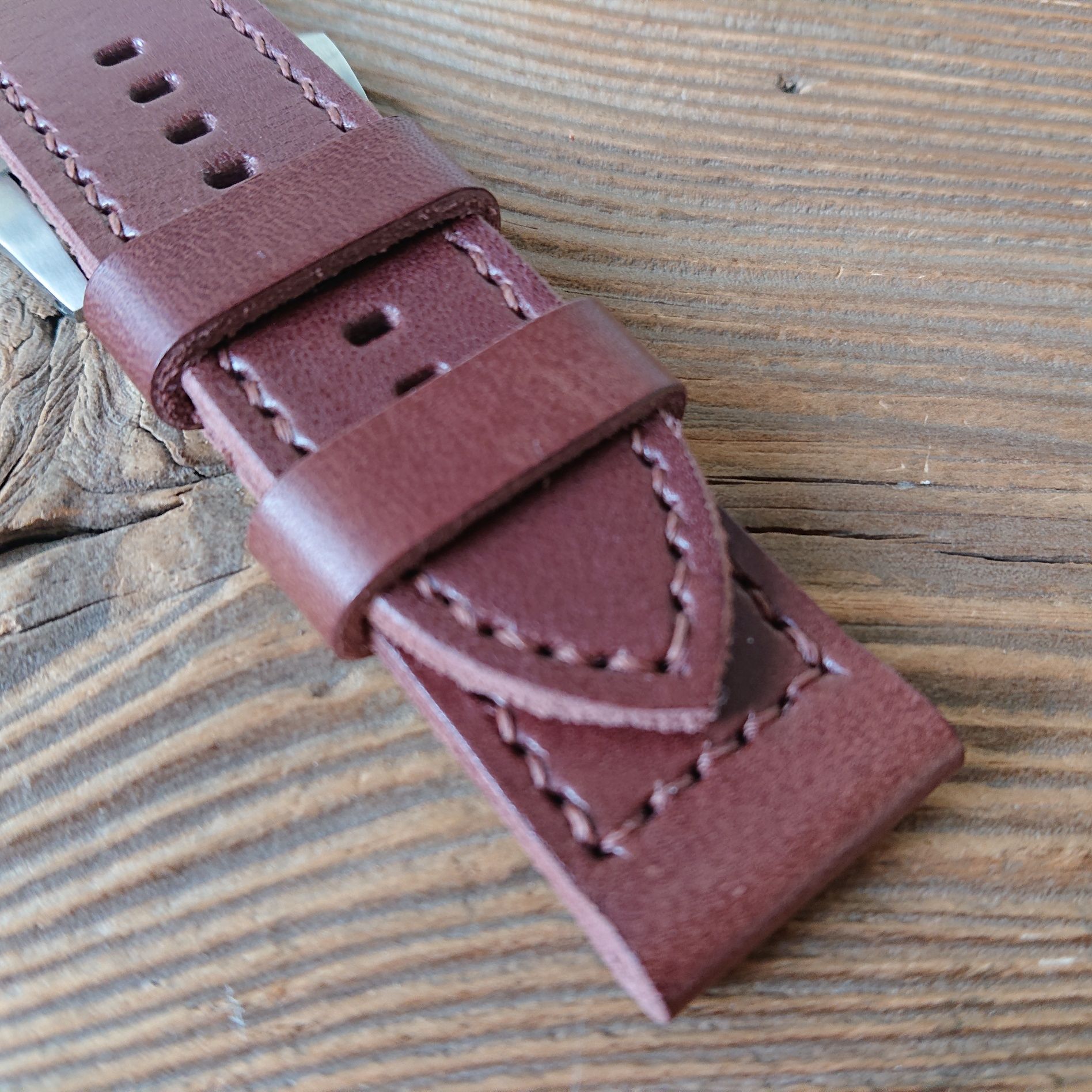 Pasek do zegarka 26 mm handmade skóra ręcznie robiony