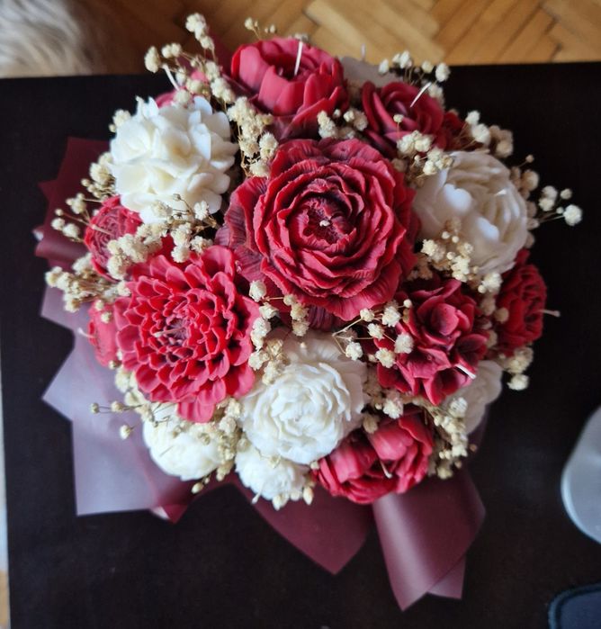 Bukiet kwiatów ze świec sojowych flowerbox candle