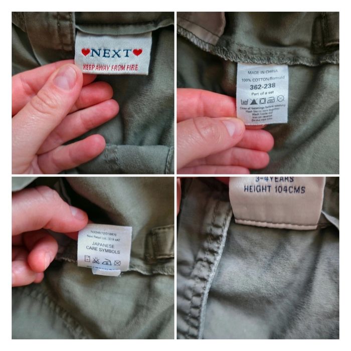 Sukienka ogrodniczka khaki dziewczęca Next r. 104